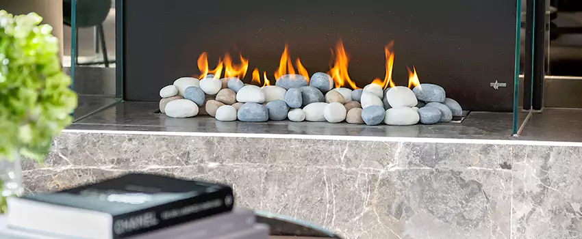 Double-Height Fireplace Design Refurbishment in Parksville, British Columbia