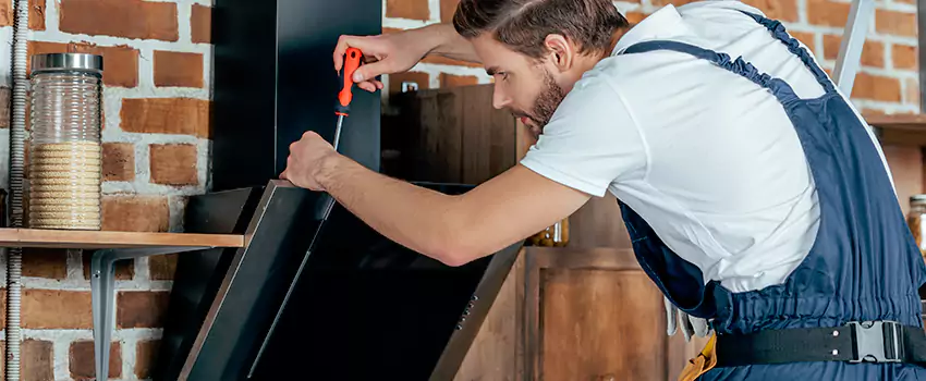 Old Rusted Metal Fireplace Repair And Replacement in Parksville, BC